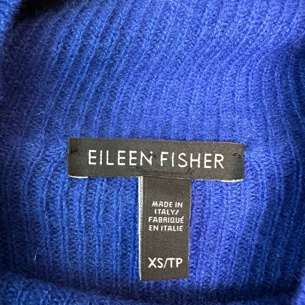 Eileen Fisher Cashmere Funnel-Neck Sweater Royal Blue (Size XS)
